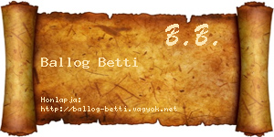 Ballog Betti névjegykártya
